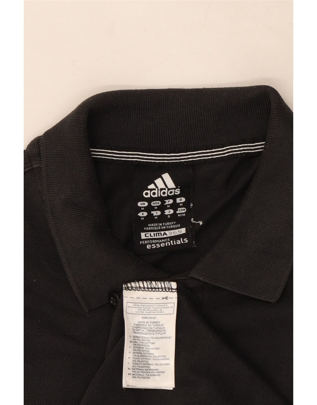 Ανδρικό πουκάμισο Adidas Clima 365 Polo, μεσαίο μαύρο βαμβακερό