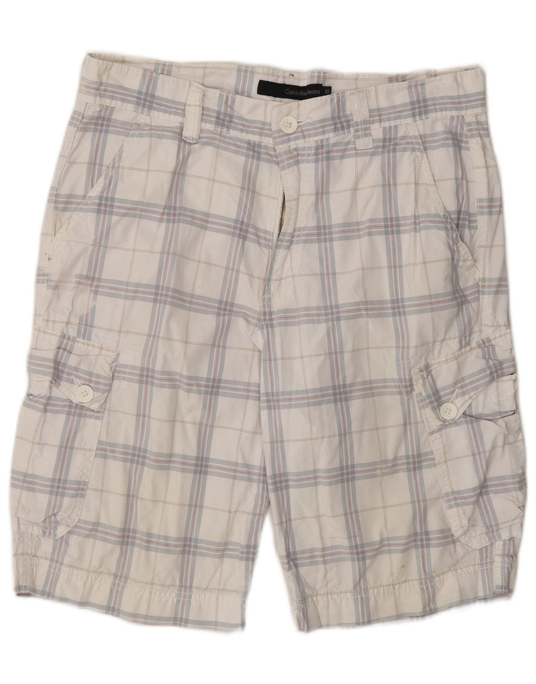 Ανδρικό σορτς Cargo CALVIN KLEIN W32, μεσαίο λευκό βαμβακερό