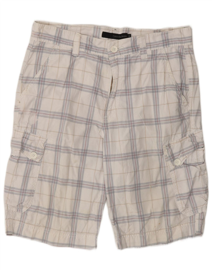 Ανδρικό σορτς Cargo CALVIN KLEIN W32, μεσαίο λευκό βαμβακερό