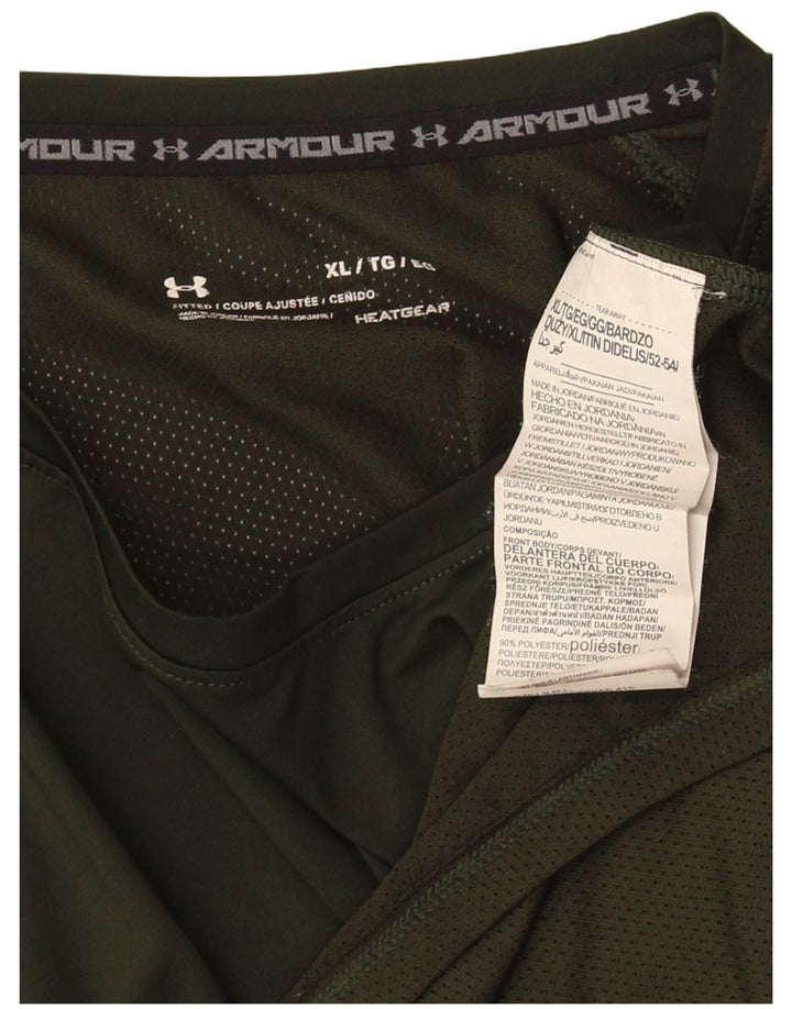 Ανδρικό μπλουζάκι Under Armour Top XL πράσινο ριγέ πολυεστέρα