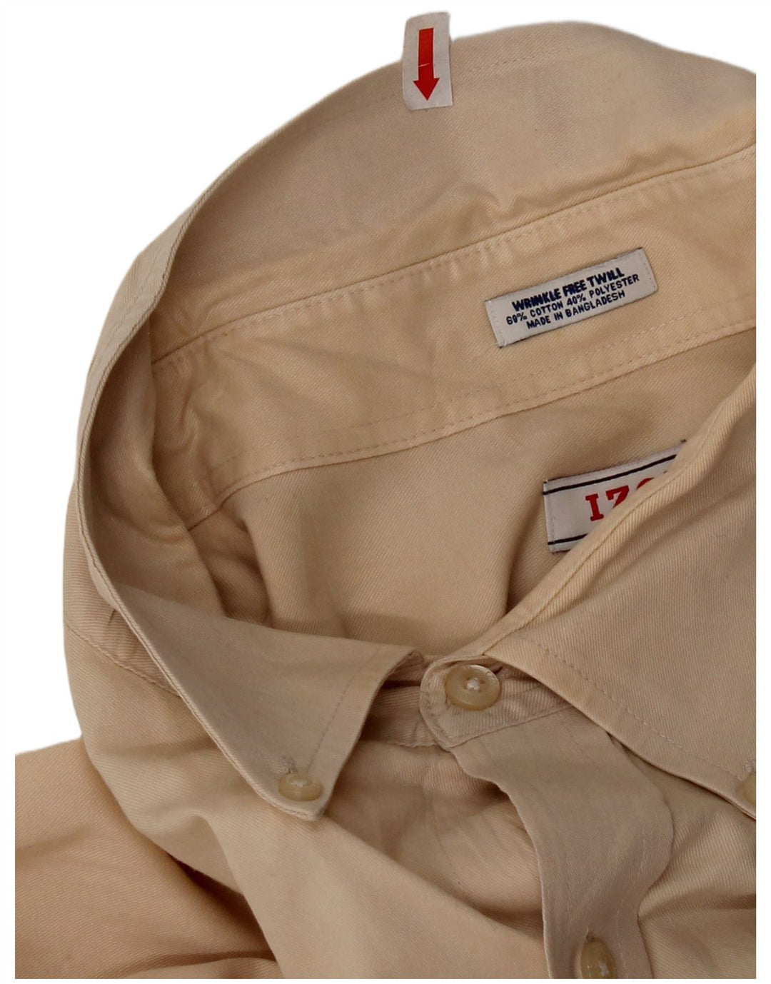 Ανδρικό πουκάμισο Izod Regular Fit Size 18 2XL Μπεζ βαμβακερό