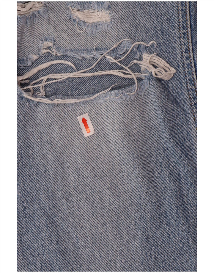 Zara γυναικεία στενόχωρα τζιν EU 36 XS W26 L27 Blue Cotton Grunge