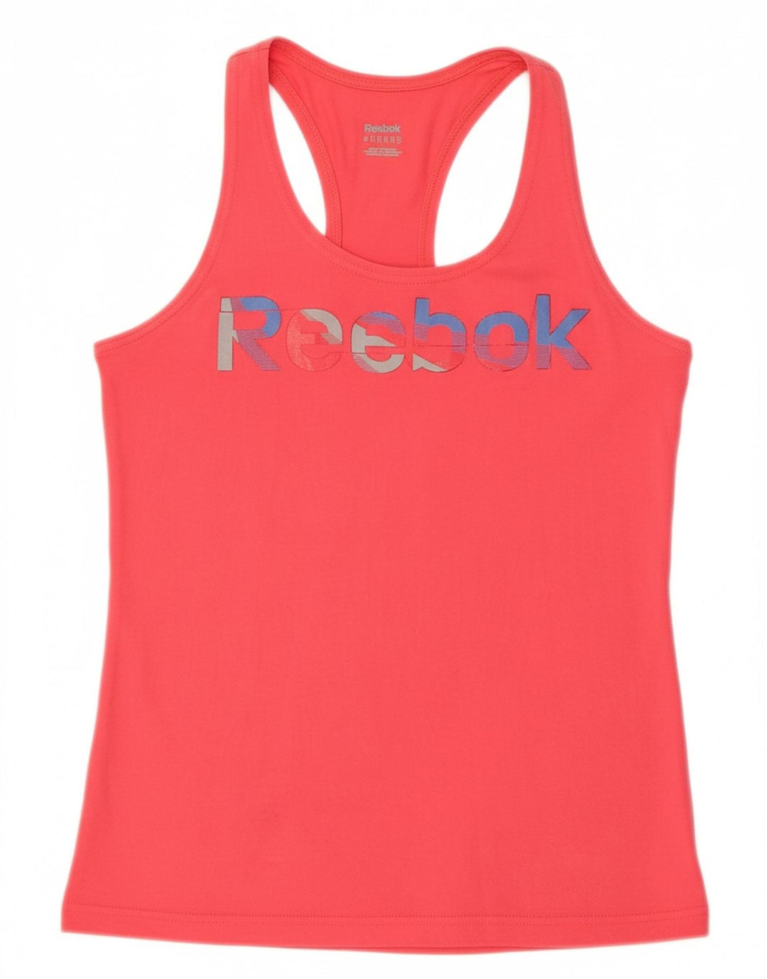 REEBOK Womens Graphic Vest Top UK 12 Medium Pink Cotton