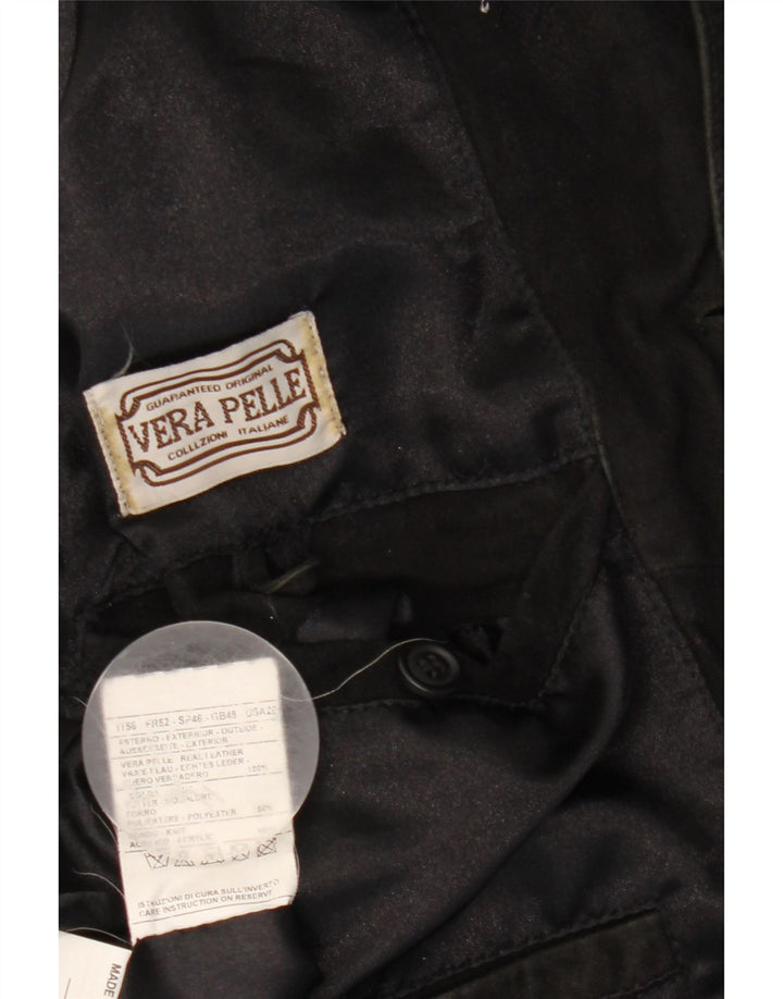 Vintage Ανδρικό Suede Bomber Jacket UK 40 Large Black Leather