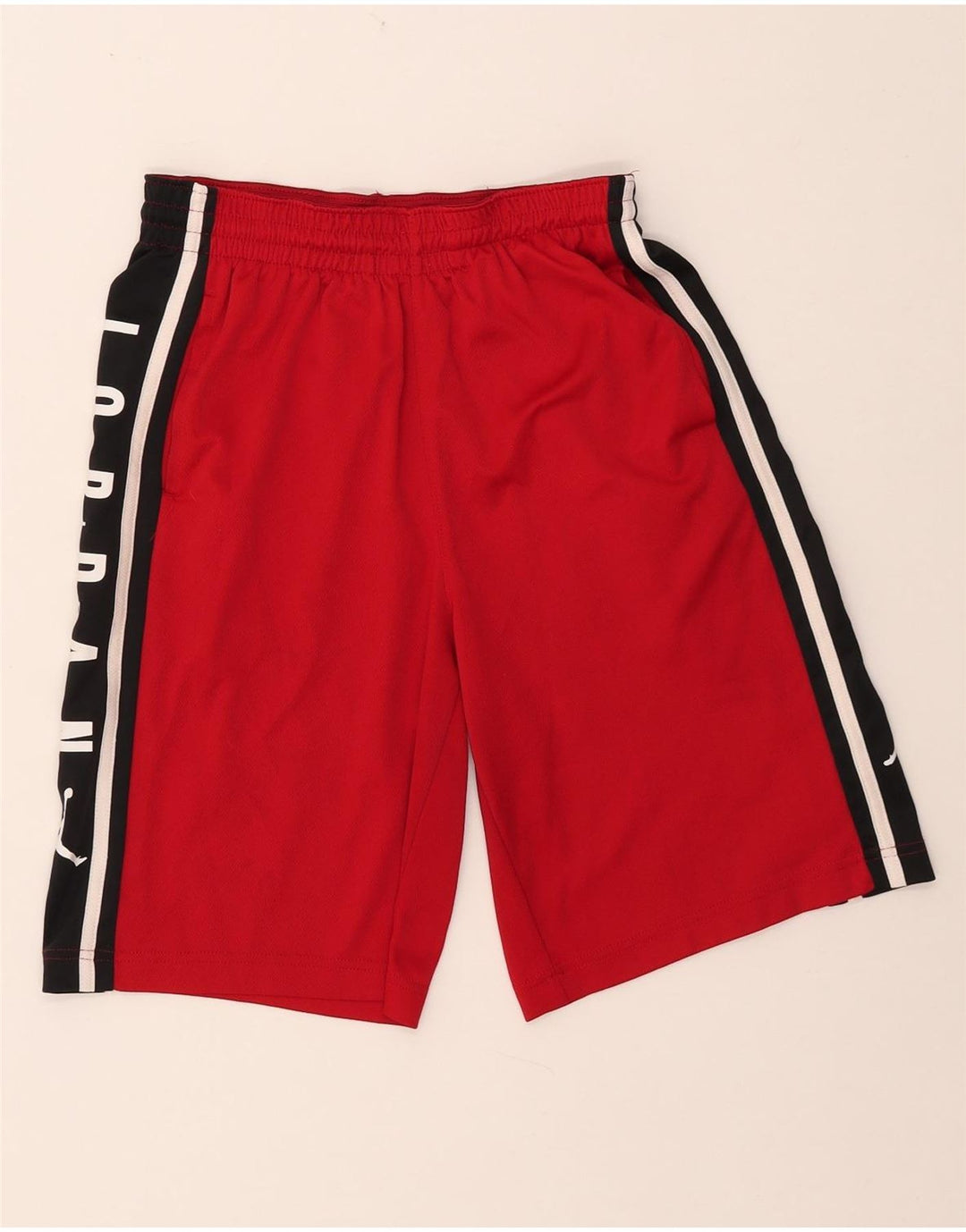 JORDAN Boys Dri Fit Graphic Sports Short 13-14 Years XL Red Colourblock