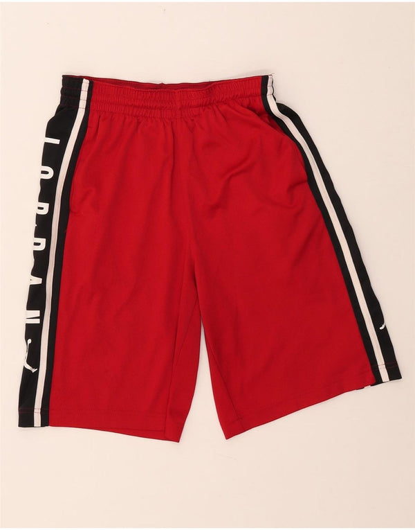 JORDAN Boys Dri Fit Graphic Sports Short 13-14 Years XL Red Colourblock