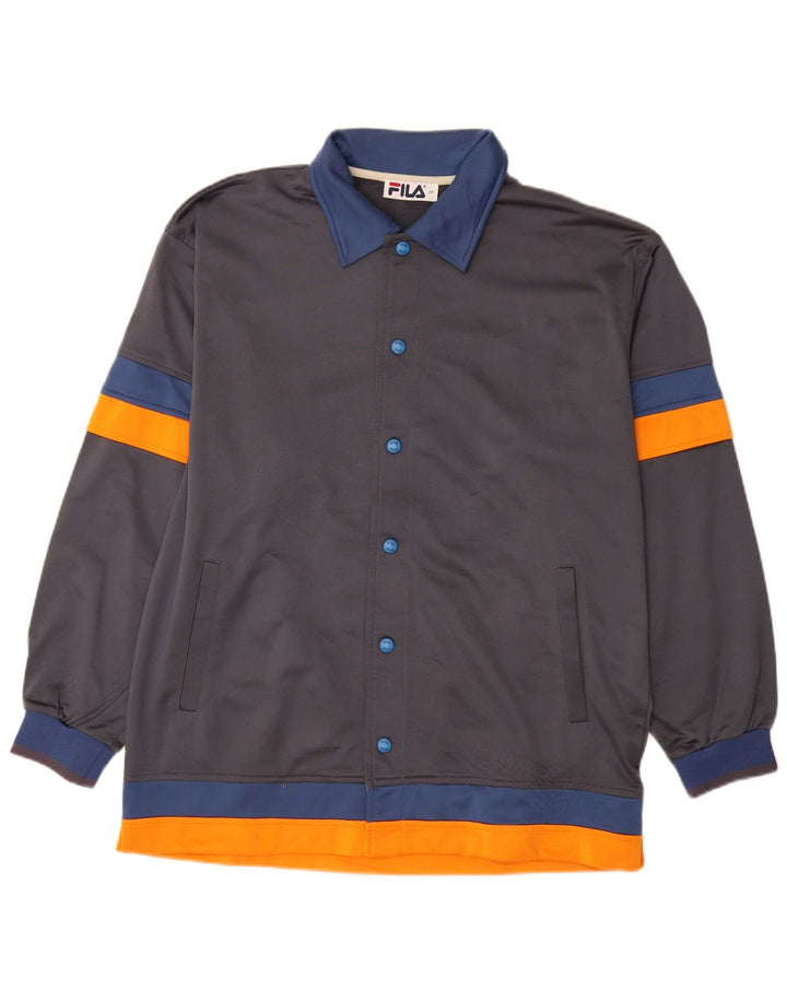 Ανδρική φόρμα Fila Top μπουφάν Medium Navy Blue Colourblock Polyester