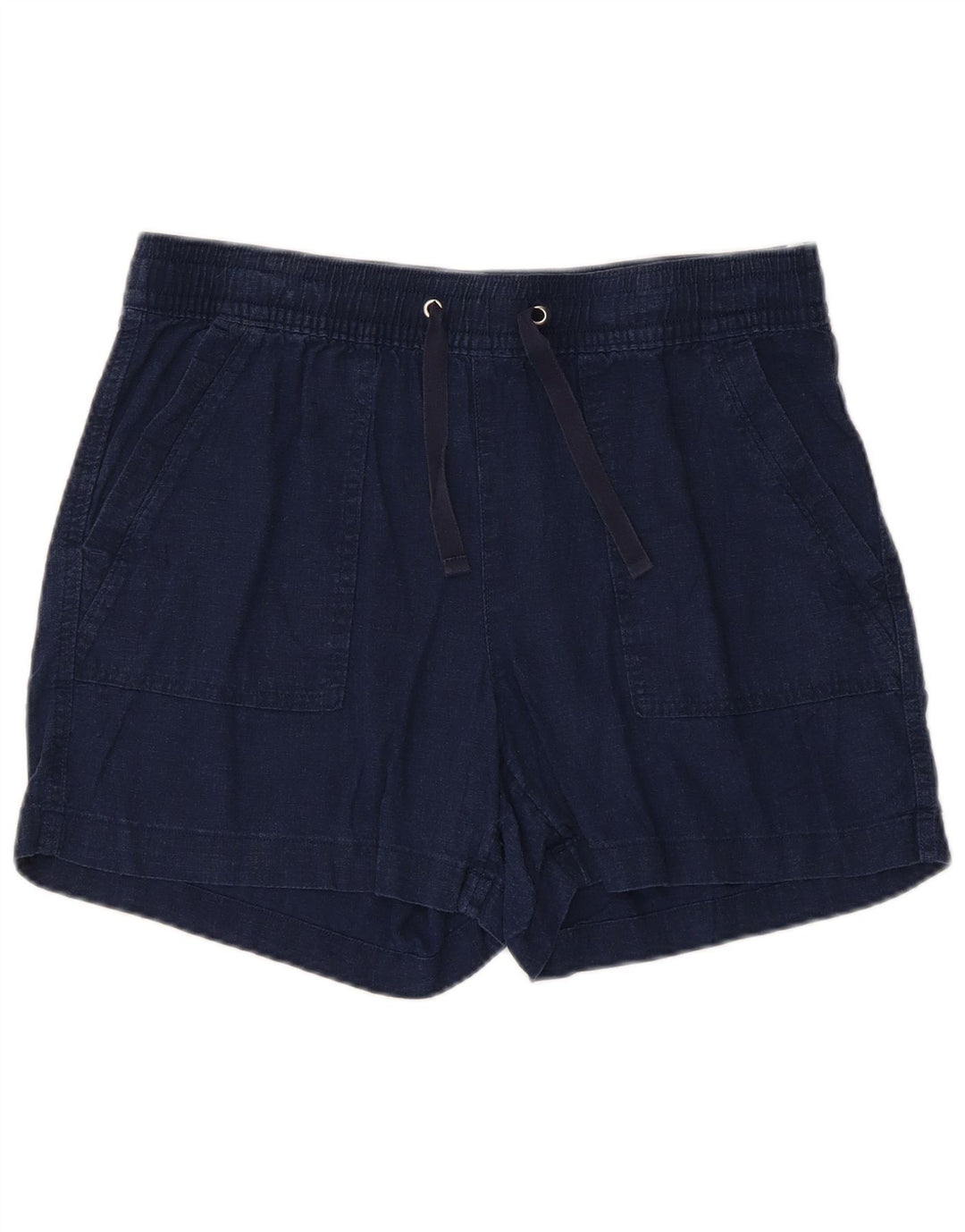 NAUTICA Womens Shorts Medium W32 Navy Blue Linen