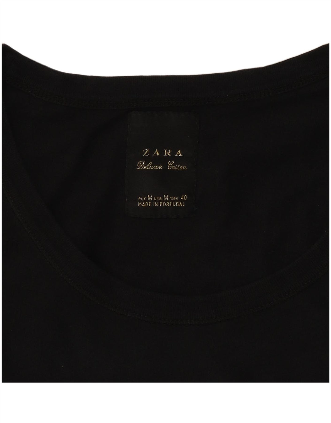 Γυναικείο T-Shirt ZARA Top UK 12 Μεσαίο μαύρο βαμβακερό