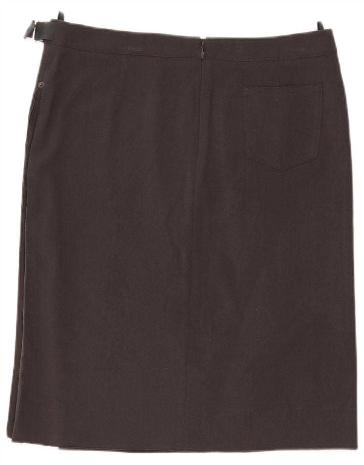 Armani Γυναικεία ίσια φούστα UK 14 Large W32 Grey Polyester