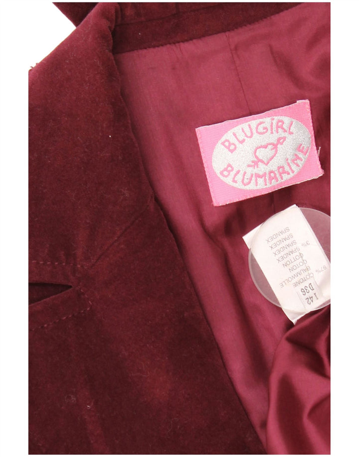 Blugirl Blumarine Γυναικείο μπουφάν 1 κουμπιού σακάκι IT 42 Medium Burgundy