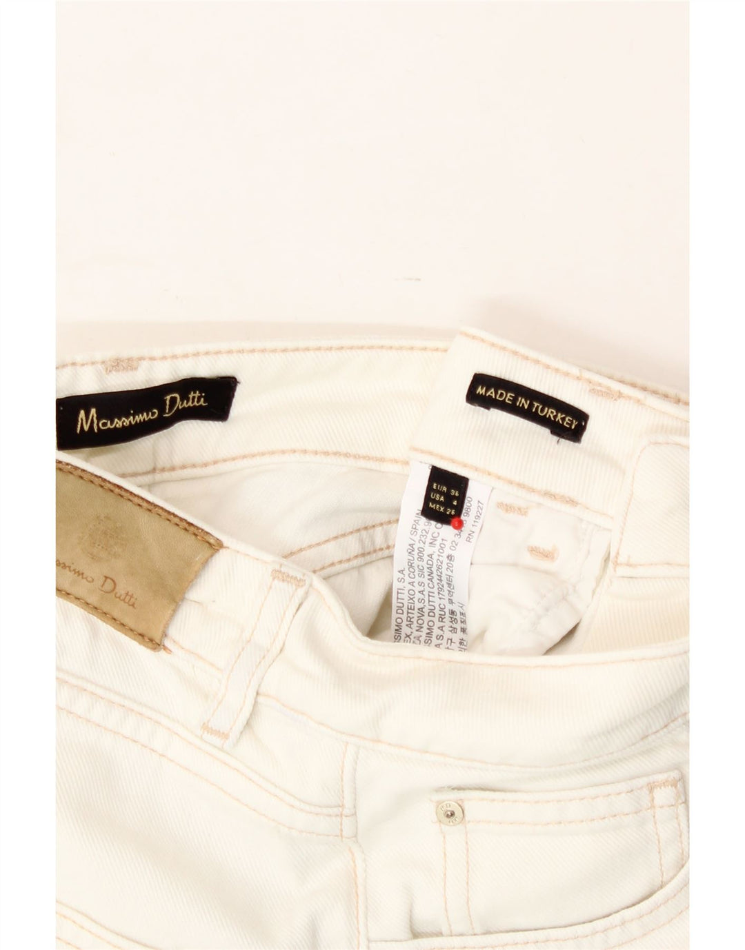 MASSIMO DUTTI Womens Cropped Jeans EU 36 XS W26 L23 White Cotton Vintage Massimo Dutti and Second-Hand Massimo Dutti from Messina Hembry 