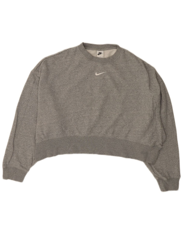 Γυναικείο φούτερ NIKE Crop Jumper UK 14 Μεσαίο γκρι βαμβακερό