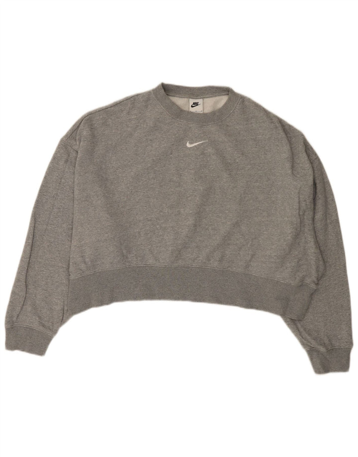 Γυναικείο φούτερ NIKE Crop Jumper UK 14 Μεσαίο γκρι βαμβακερό