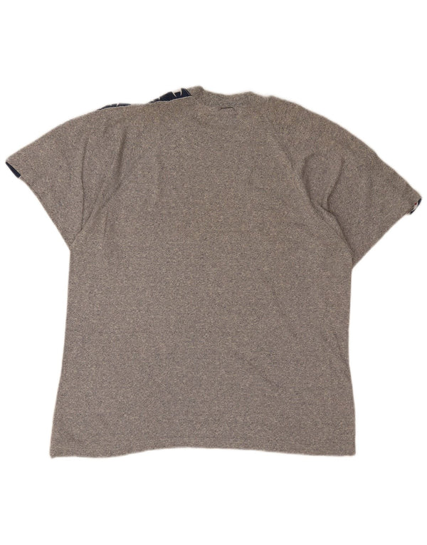 Champion Mens Graphic T-Shirt Top Large Grey Colourblock Cotton