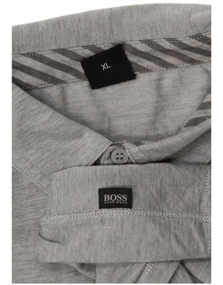 Ανδρικό πουκάμισο πόλο Hugo Boss XL με γκρι φλιτζάνια