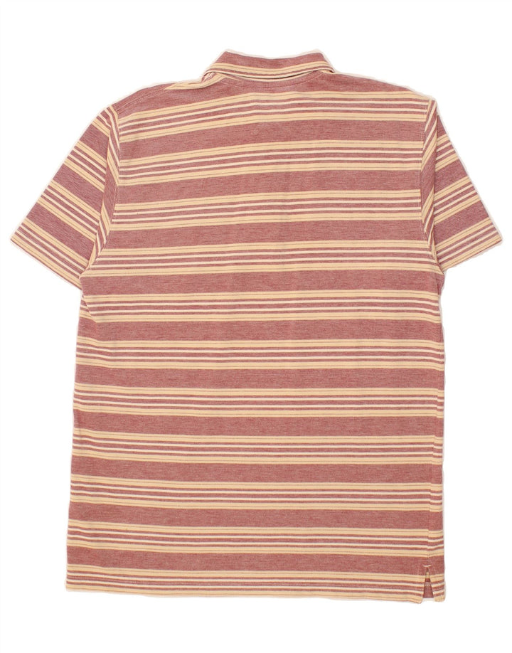 EDDIE BAUER Mens Polo Shirt Medium Red Striped Cotton Vintage Eddie Bauer and Second-Hand Eddie Bauer from Messina Hembry 