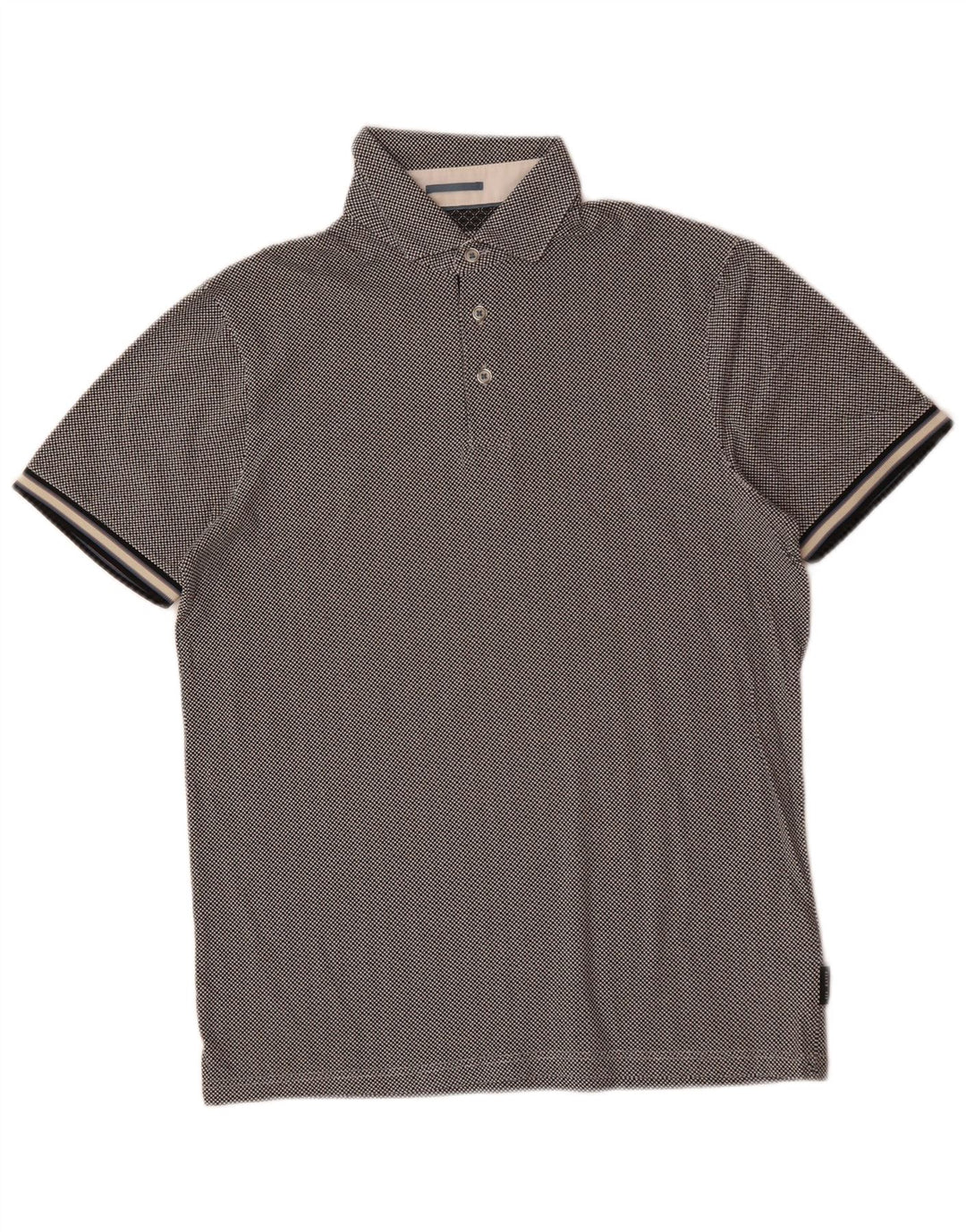 Ανδρικό μπλουζάκι πόλο Ted Baker, νούμερο 2, Small Grey Check Cotton