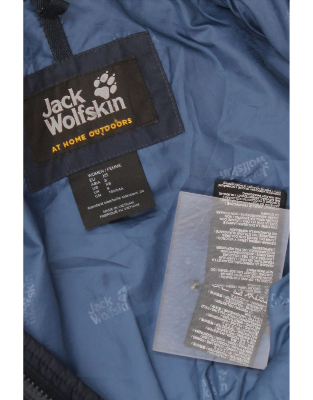 JACK WOLFSKIN Γυναικείο παλτό με κουκούλα UK 6 XS Navy Blue Polyester