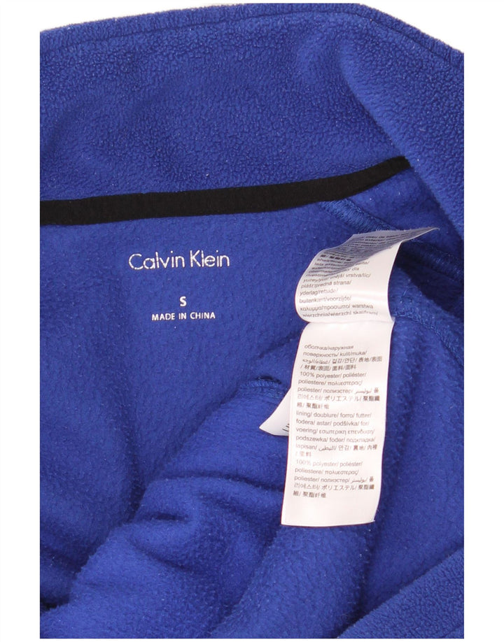 Calvin Klein Γυναικείο μπουφάν από γραφικά φλις UK 10 Small Blue Colourblock