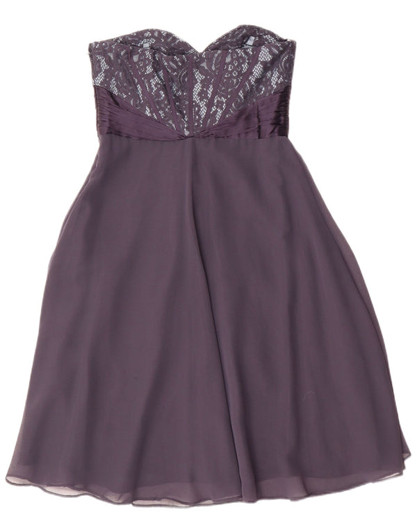 Coast Γυναικείο Στράπλες Φόρεμα UK 10 Small Purple Polyester