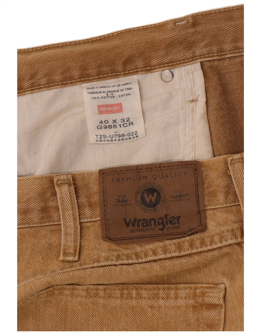 Ανδρικό τζιν ίσιο Wrangler W40 L32 Μπεζ βαμβακερό