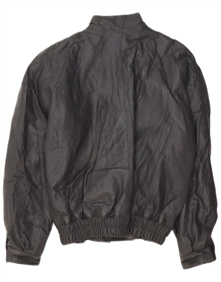 VINTAGE Ανδρικό Δερμάτινο Μπουφάν UK 40 Large Grey Leather