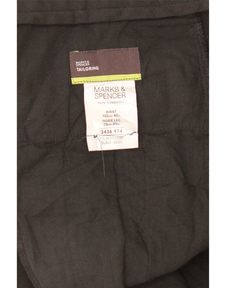 Ανδρικό ίσιο παντελόνι Marks & Spencer Tailored Suit W40 L31 Μαύρο