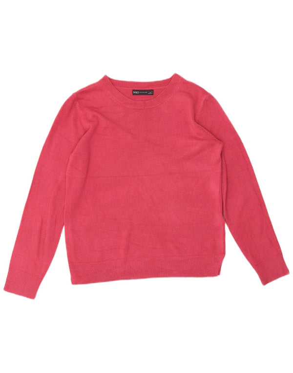 Marks & Spencer Γυναικείο πουλόβερ με λαιμόκαυστο UK 12 Medium Pink Acrylic