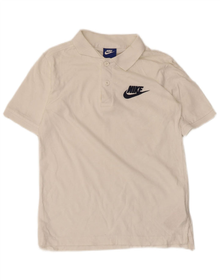 Μπλουζάκι Nike Boys Polo 10-11 ετών, μεσαίο λευκό βαμβακερό