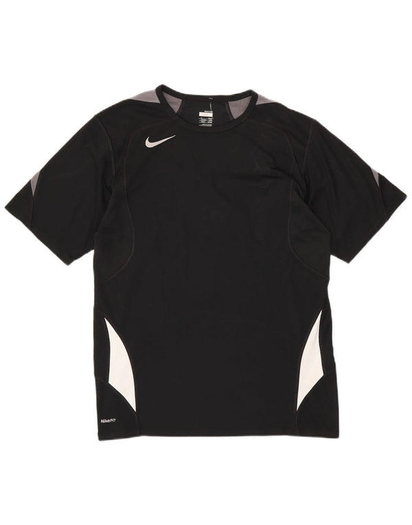 Ανδρικό μπλουζάκι NIKE Fit Dry Top UK 39/41 Medium Black Colorblock Polyester