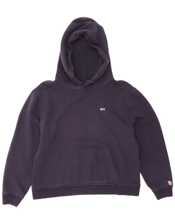Tommy Hilfiger Γυναικείο Hoodie Jumper UK 16 Large Navy Blue Cotton