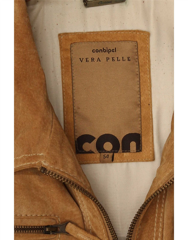 Ανδρικό Suede Bomber Jacket Conbipel IT 54 XL Beige Leather