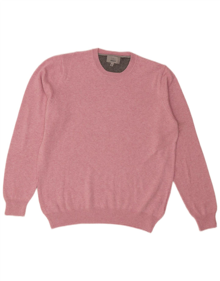 Ανδρικό πουλόβερ Marks & Spencer Regular Fit Crew Neck Jumper Medium Pink