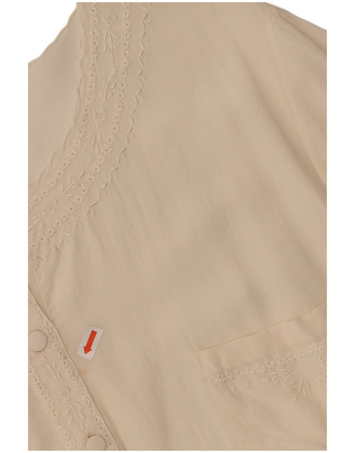 Γυναικεία μπλούζα VINTAGE τοπ UK 16 Large Off White Silk