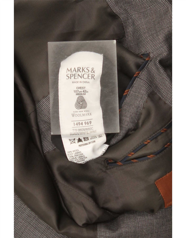 Marks & Spencer Ανδρικό μπλέιζερ με 2 κουμπιά μπουφάν UK 42 μεγάλο γκρι μαλλί