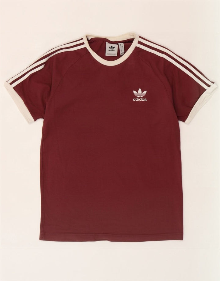 Ανδρικό T-Shirt Adidas Top από μεσαίο μπορντό βαμβάκι