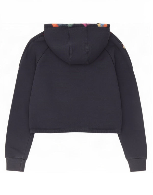 Adidas Girls Crop Hoodie Jumper 14-15 Years Navy Blue Cotton