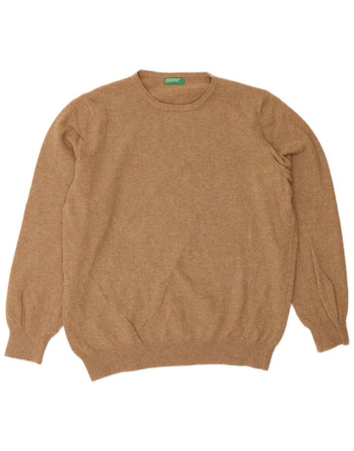 Ανδρικό πουλόβερ Benetton Crew Neck Jumper Μεσαίο Καφέ