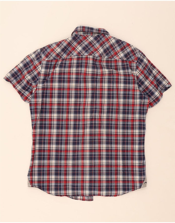 NAPAPIJRI Mens Short Sleeve Shirt Large Red Check Vintage Napapijri and Second-Hand Napapijri from Messina Hembry 
