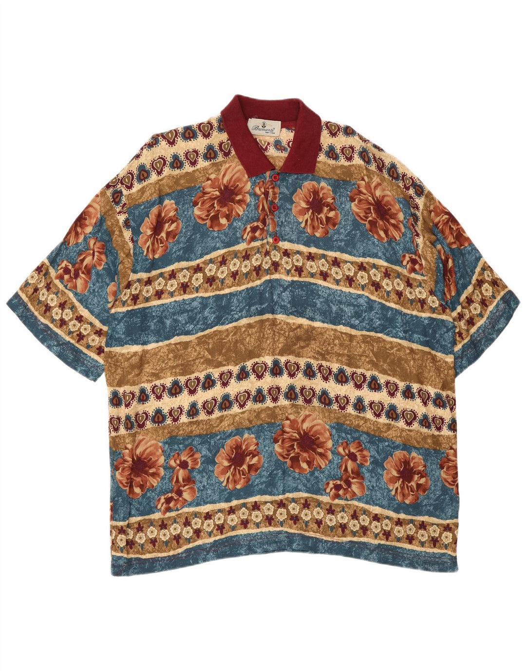 Bramante Ανδρικό Πόλο Μπλουζάκι 2XL Πολύχρωμο Floral