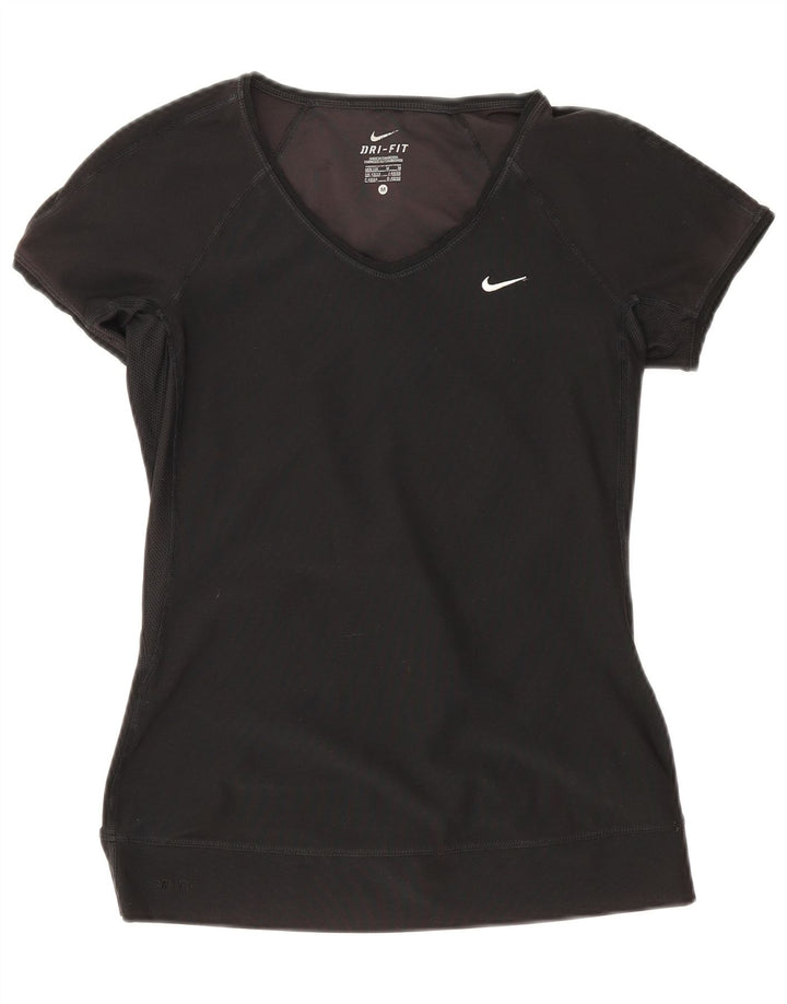 Γυναικείο T-shirt Nike Dri Fit Top UK 12/14 Μεσαίο μαύρο πολυεστέρα