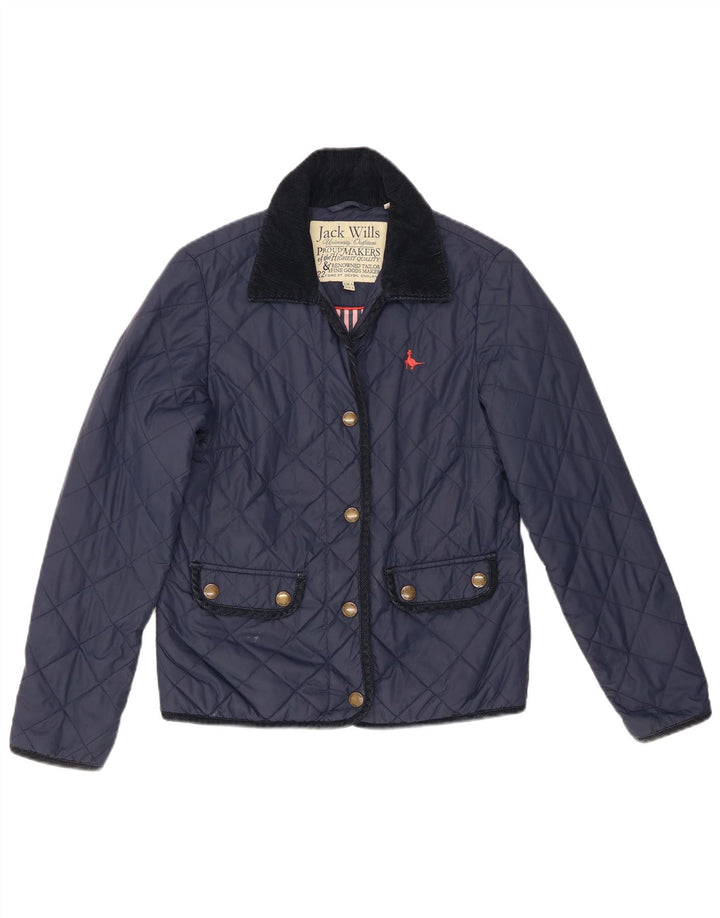 Jack Wills Γυναικείο καπιτονέ μπουφάν UK 8 Small Navy Blue Nylon