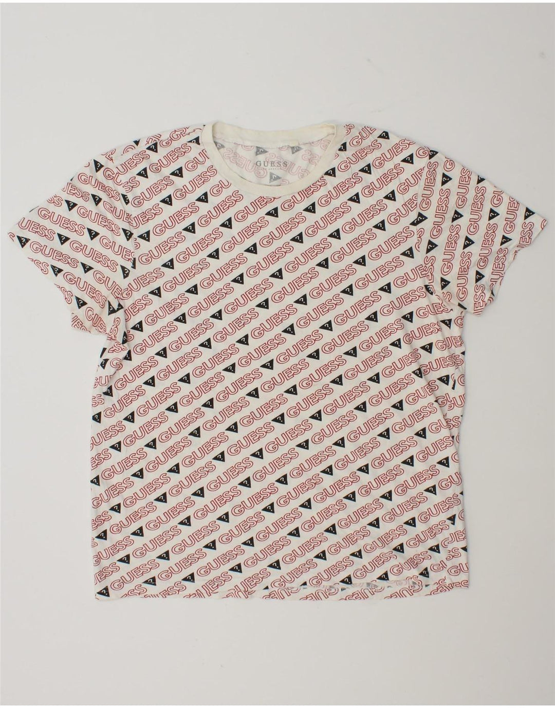 Ανδρικό γραφικό μπλουζάκι Guess Top Large White