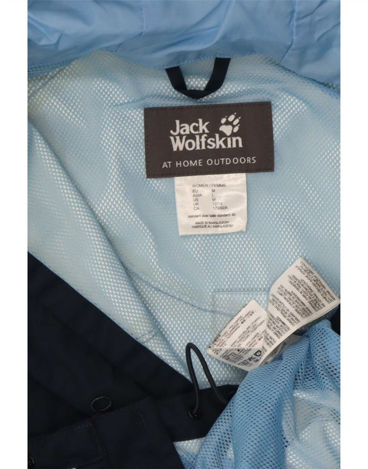 Jack Wolfskin γυναικείο μπουφάν βροχής με κουκούλα UK 12/14 Medium Navy Blue Polyamide