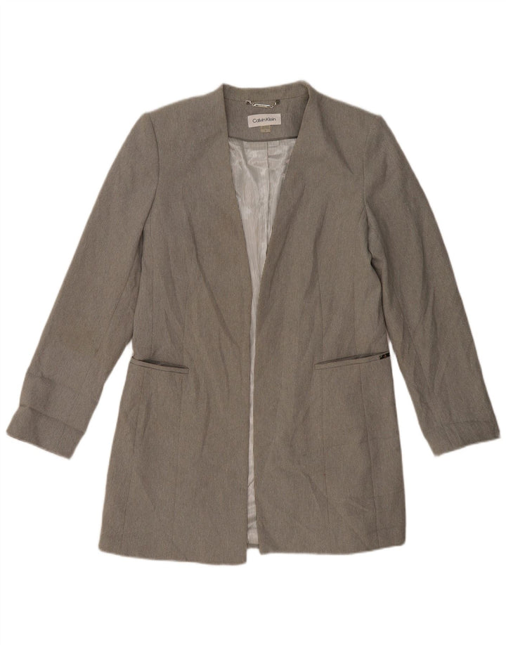 CALVIN KLEIN Γυναικείο Longline Open Blazer Jacket US 12 Large Grey Polyester