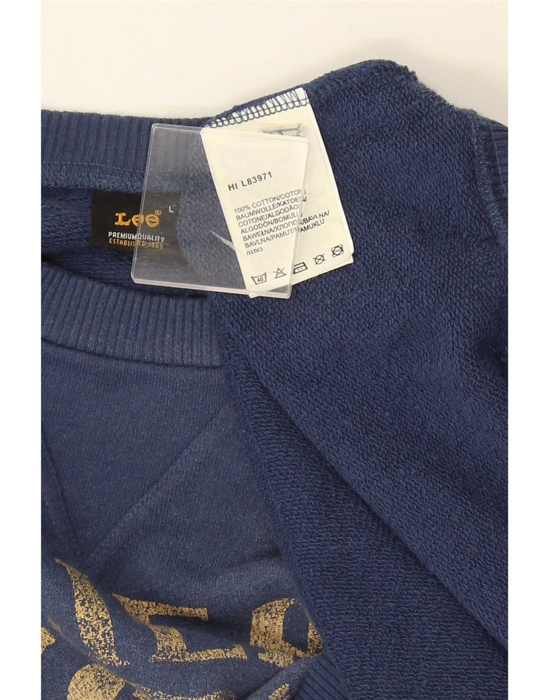Ανδρικό γραφικό φούτερ Lee Jumper Large Navy Blue από βαμβάκι