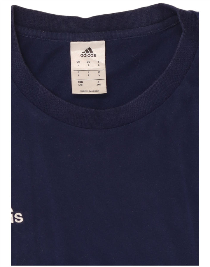Ανδρικό T-Shirt ADIDAS Top Large Navy Blue από βαμβάκι