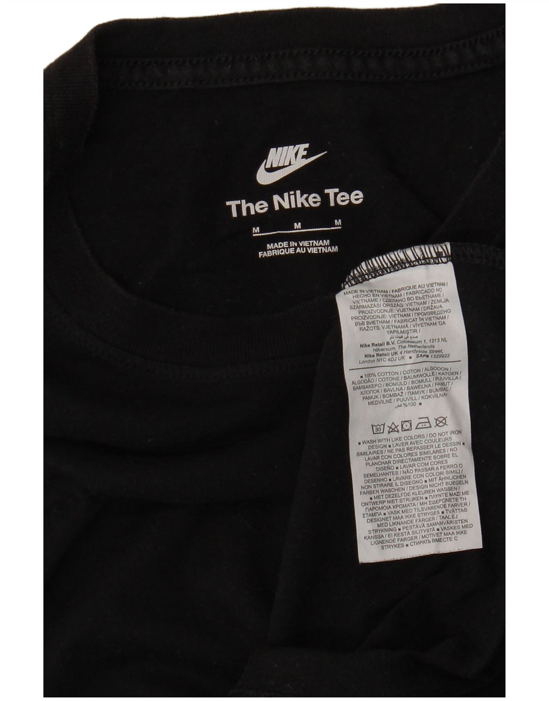 Ανδρικό μπλουζάκι Nike, μεσαίο μαύρο βαμβακερό