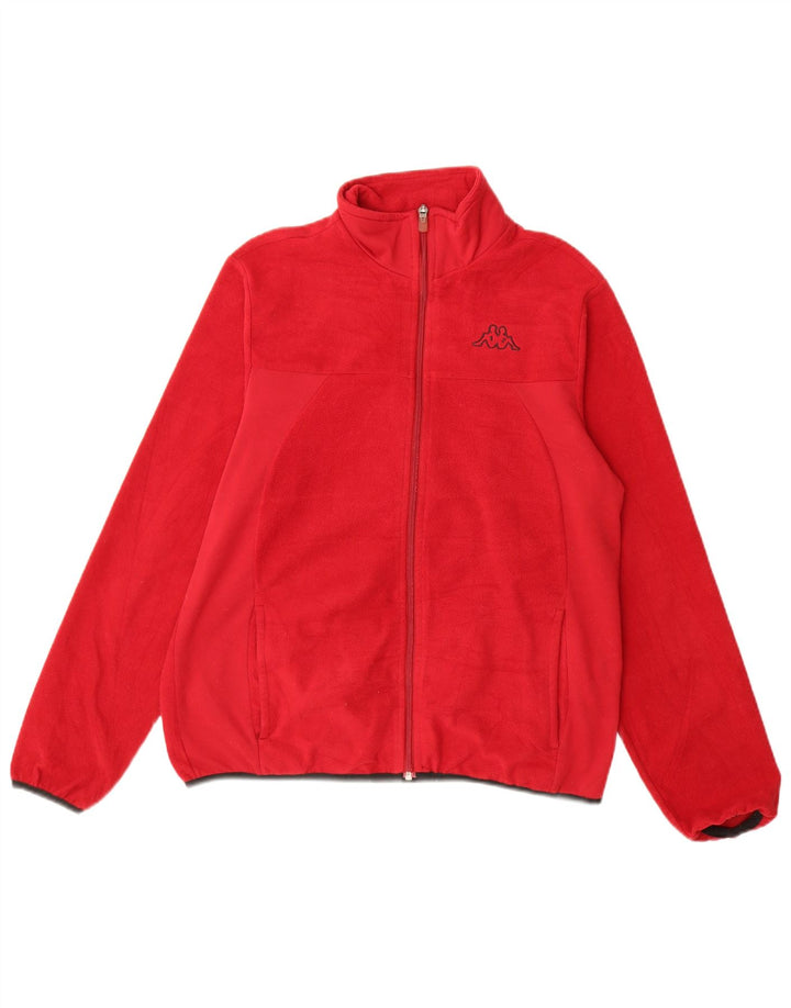 Kappa Γυναικείο Fleece Jacket UK 14 Medium Red Polyester